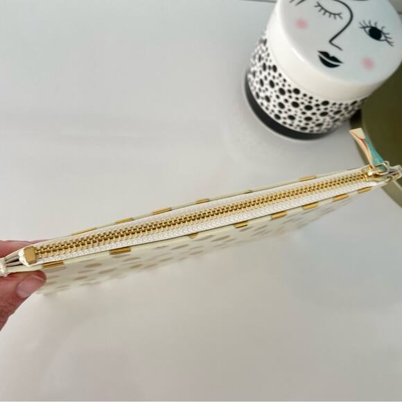 Kate Spade New York Flamingo Dot Gold Pencil Pouch - Picture 5 of 10